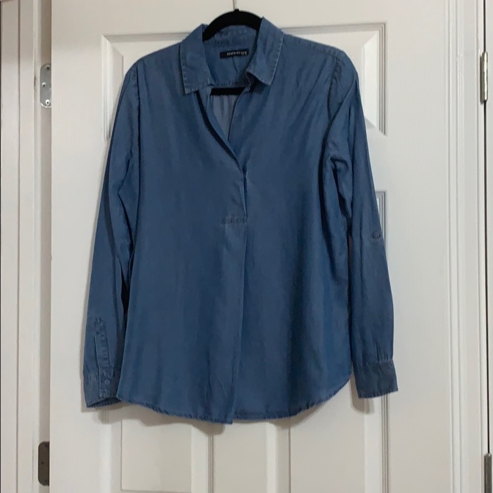 Linen Denim looking Long Sleeved Shirt